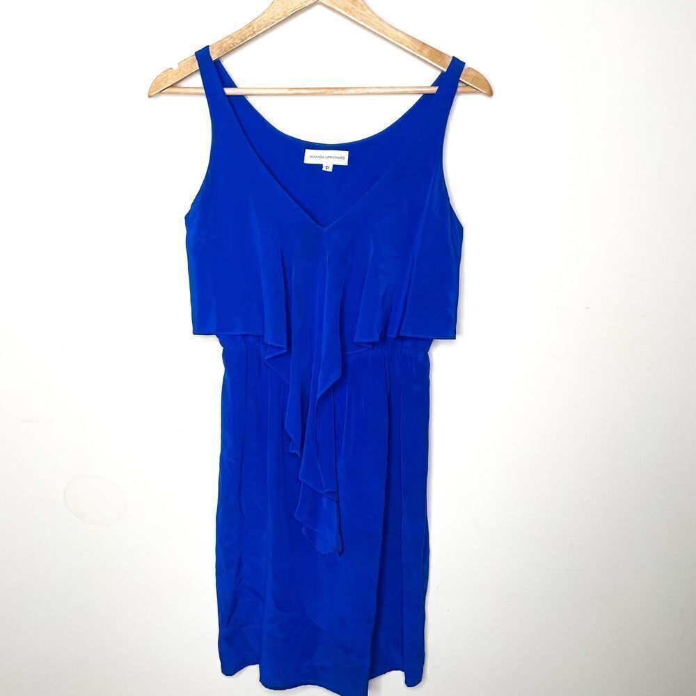 Amanda Uprichard Blue Tank Ruffle Dress‎